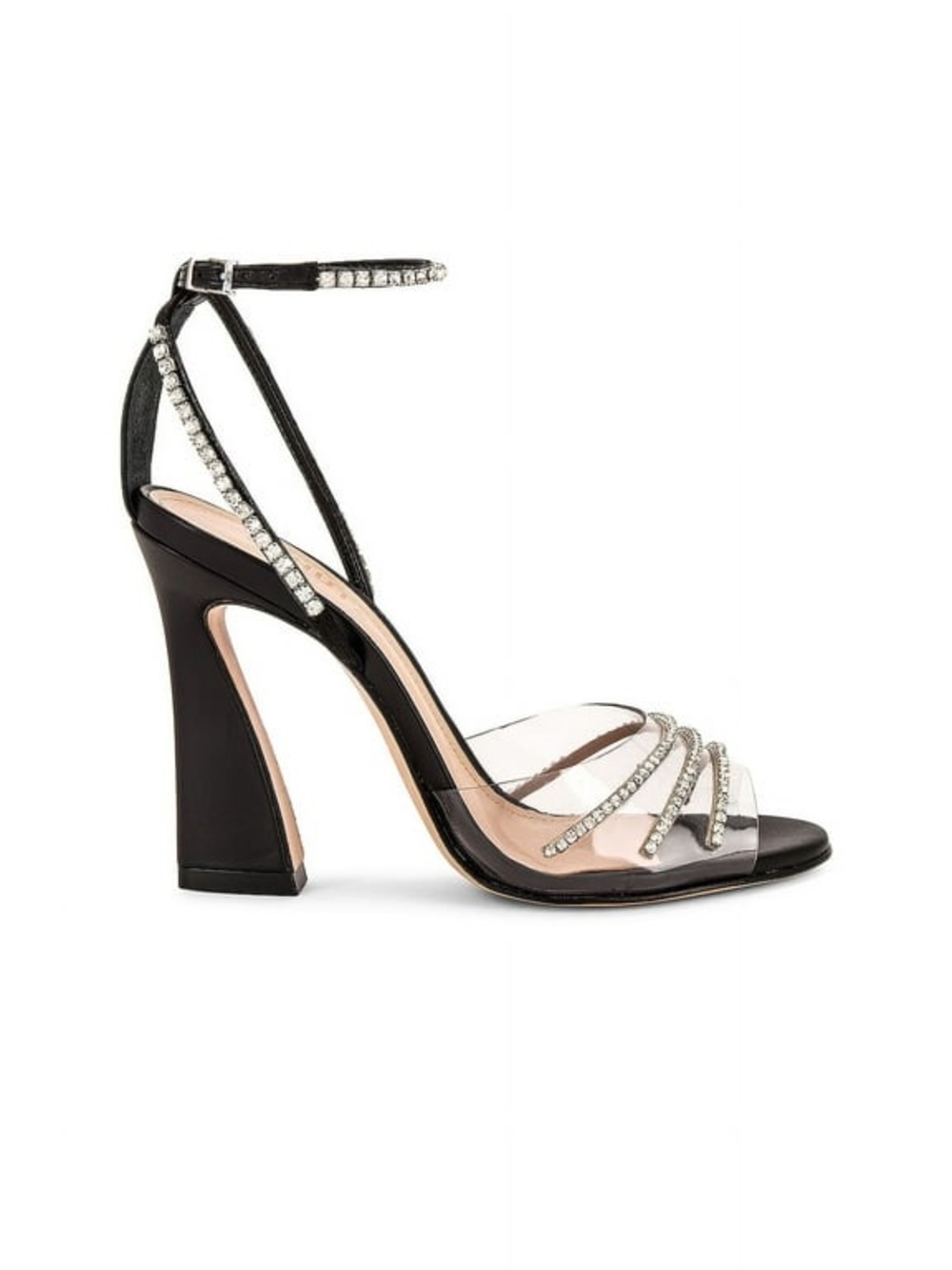 SCHUTZ Rowena Crystal Napa Embellished Heel Sandal-Sz-6.0-Black NWT-READ!